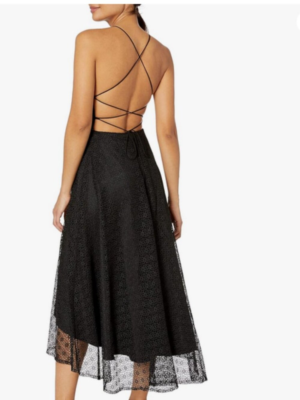 Jenny Yoo  Penelope Cross Back High-Low Lace Dress (Size 10)